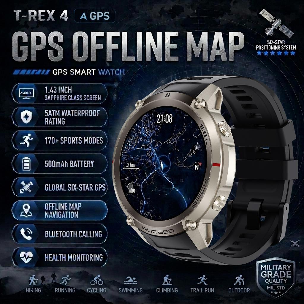 2026-Top Accurate GPS Smart Watch Offline Maps Download Compass Tracking 170+ Sport Modes 5ATM Waterproof Tactics Sport Smart Bracelet Men Gift