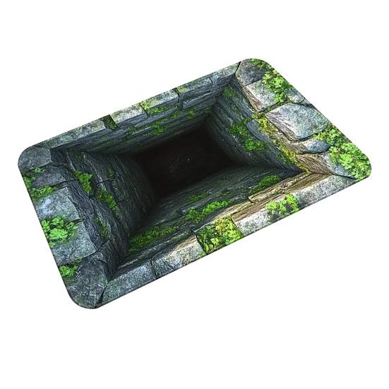 Floor Mat 3D Optical Illusion Design Floor Rug with Anti-Slip Dots Artistic Cave Design Decorative Accent Carpet Home Decor