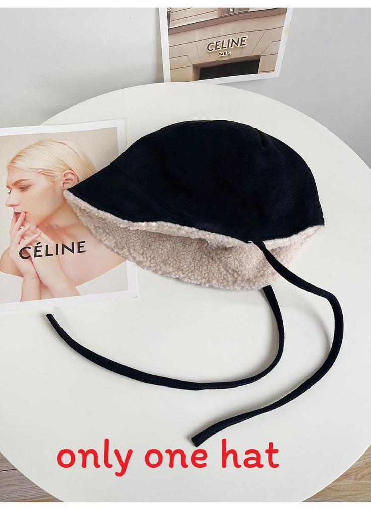 Winter Faux Suede Bucket Hat With Ear Flap For Women Warm Fashion Accessory