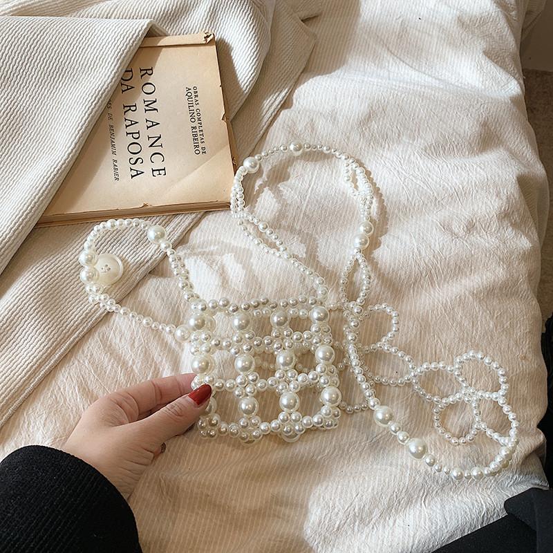 Fashionable Mini White Bag For Kids With Pearl Accents Lightweight Crossbody Design