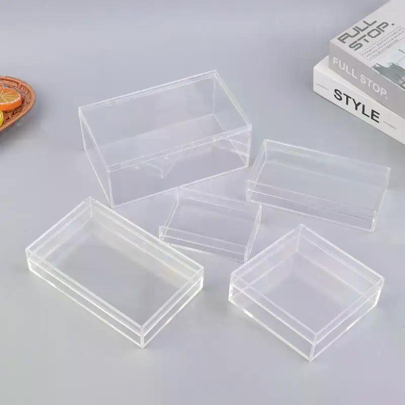 Thickened Rectangular Acrylic Storage Box High Transparency Food Gift Packaging Plant Landscaping Transparent Box