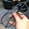 New Fashion Men Sunglasses Oversized Frame Women Anti-Blue Light Transparent Glasses Uv400 Eyewear Flat Mirror Eyeglass