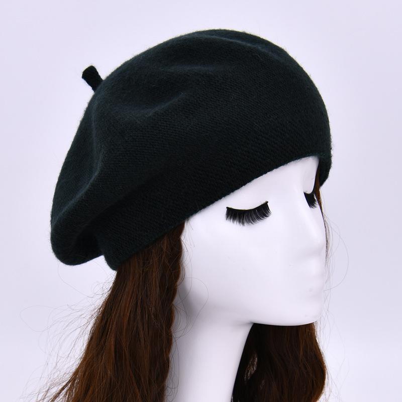 Fashion Versatile Rabbit Down Dudu Head Beret Women's Winter Outdoor Windproof Wool Cap Warm Ear Protection