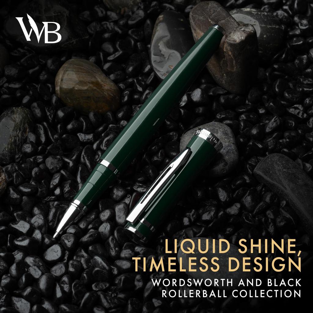 Caneta Esferográfica Wordsworth and Black Caneta de Luxo Tinta Verde Cromada Presente para Homens Profissional Adorável Caneta de Luxo - - Acabamento, Laca, Recarga, Recarregável, &