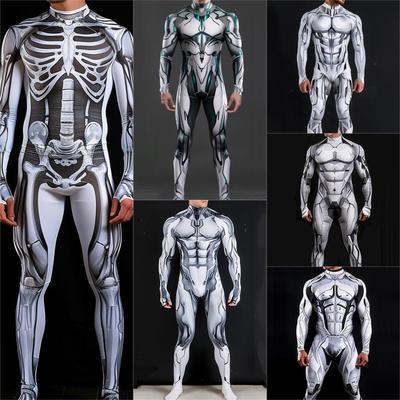 3D Digitální Tisk Kostýmy na Pódium pro Dospělé Halloweenská Akce Karnevalová Tematická Párty Cosplay Kostým Hra na Hraní Rolí Kombinéza