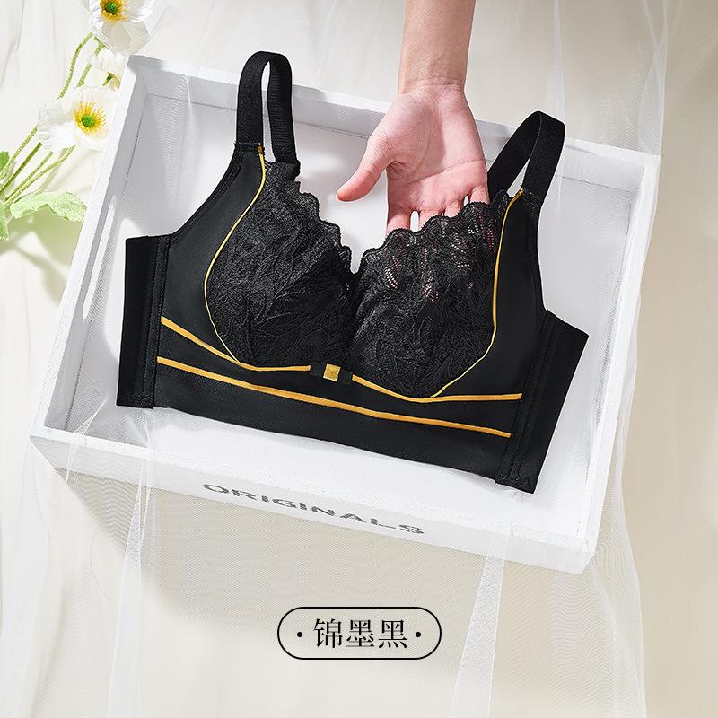 

Wow, lace without steel ring, large size, large chest, small adjustment type, breast bra cover gathered, comfortable new model. 44/100D