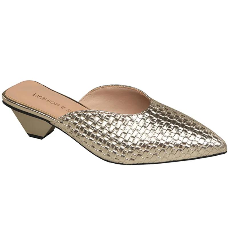 Hot Selling 2025 Women's Fashion Baotou Slippers Spring New Pointed Head Shallow Mouth Soft  Waterproof Non-slip Thick Heel Shoe