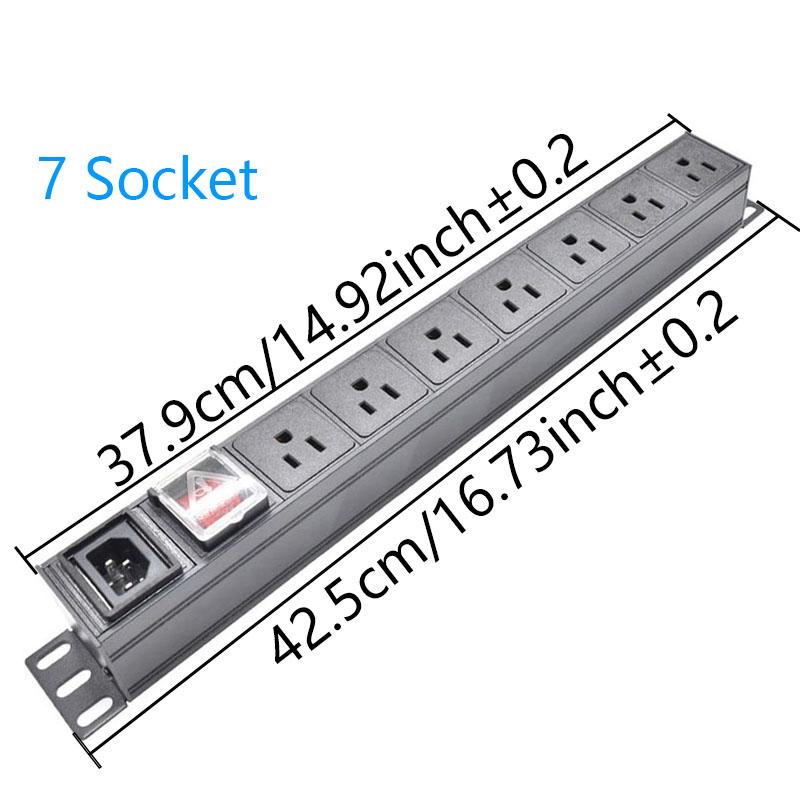 PDU Power Strip Unit IEC C14 port power input 2-10 3Pin US socket Switch cabinet rack wall desktop mounted Socket