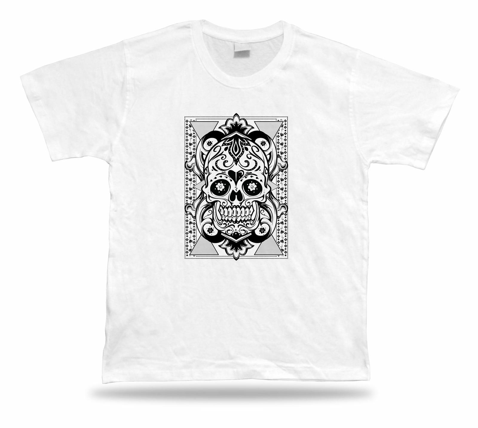 

Tshirt Tee Shirt Birthday Gift Idea Floral Sugar Sad Skull Mexican Day Dead 5XL різнокольоровий