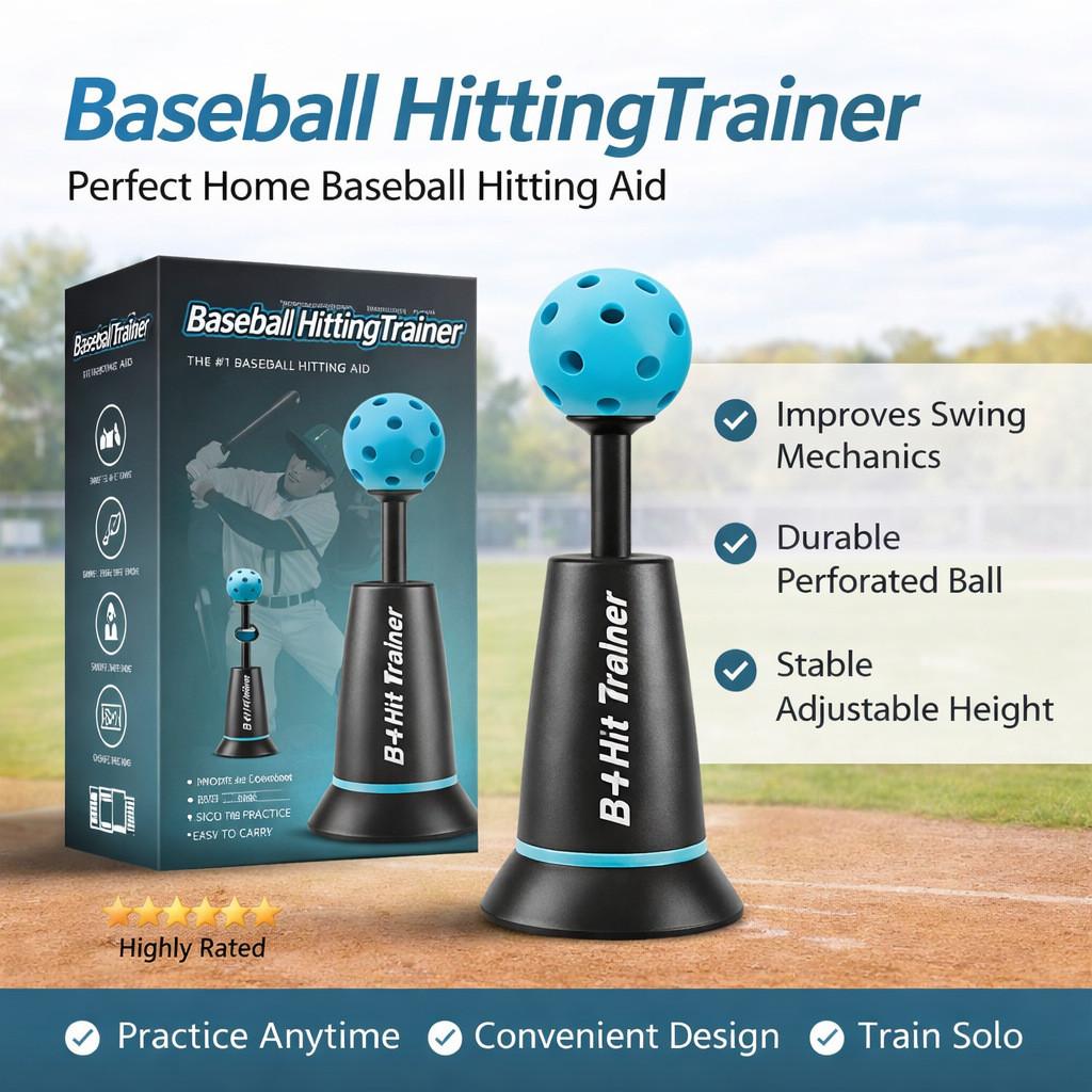 Sports Tee Popper Baseball Training Device For Indoor Outdoor Practice