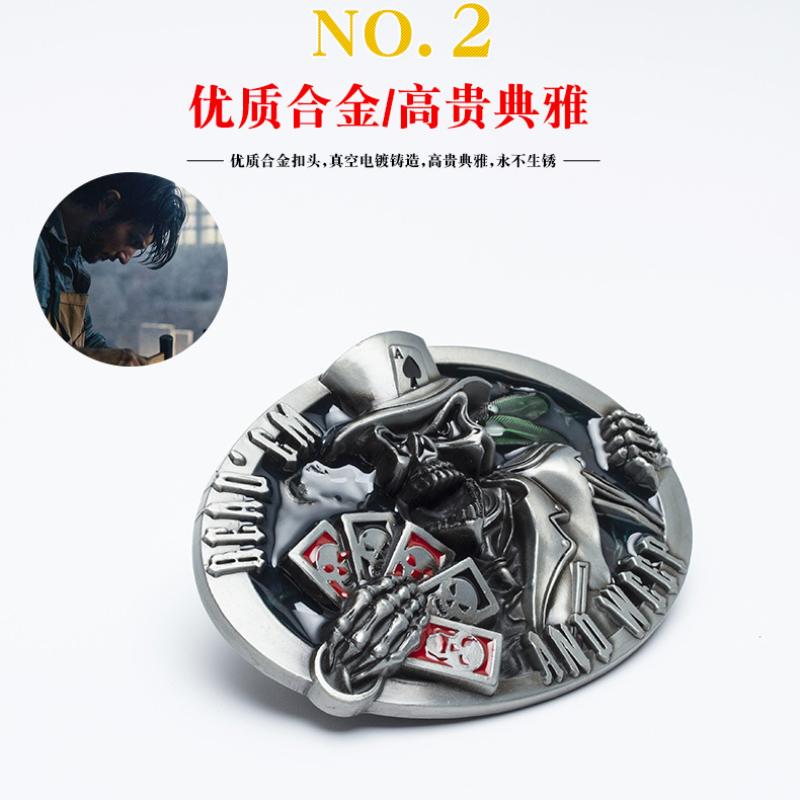 Alloy Belt American Skeleton Playing Card Modeling Belt Fashion Trend Personalized Western Denim Belt