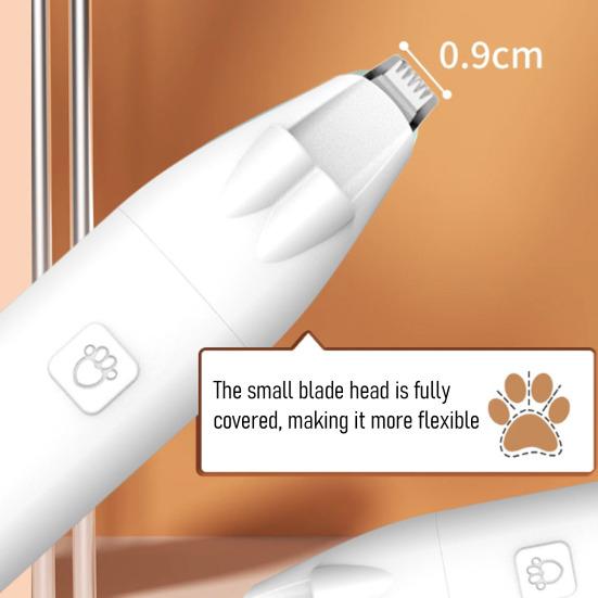 Pet Hair Trimmer Narrow Blade Cat Paw Trimmer Rechargeable Pet Hair Shaver with LED Light Pet Grooming Clipper for Paws Ears Face Small Dogs Cats