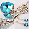 Women Waterdrop Chandelier Rhinestone Full Zircon Earrings Ear Stud Ear-clip