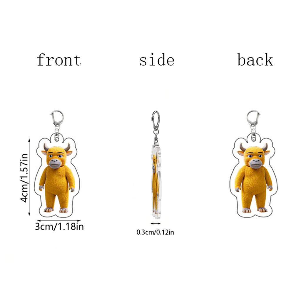 Day Christmas Advent Calendar with 2D Acrylic Keychains Cow-Themed Surprise Box Set