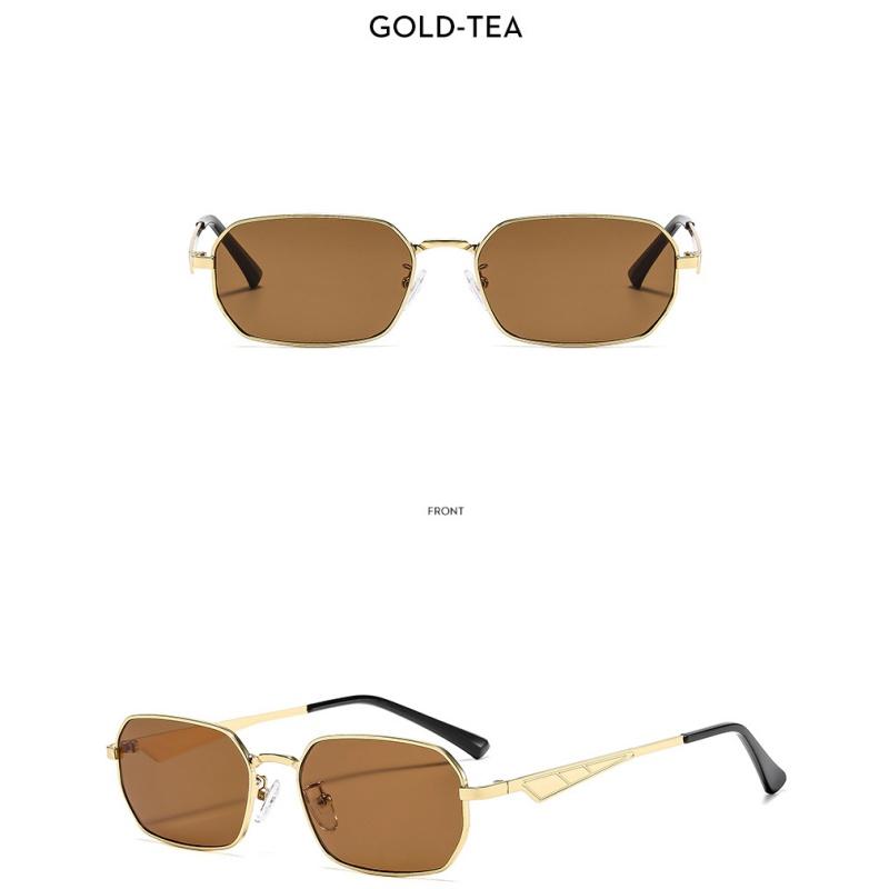 Women's sunglasses, fashionable metal square sunglasses, men's and women's driving sunglasses.