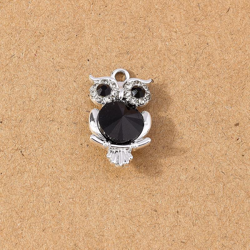 10pcs Cute Animal Charms Crystal Owl Pendants for Jewelry Making DIY Necklace Earrings Bracelet Accessories Supplies