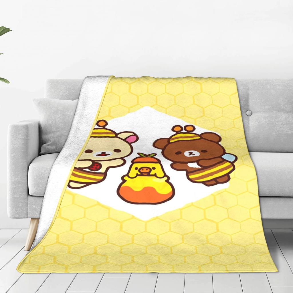 Rilakkuma Blanket Quality Soft  Throw Blanket Winter Children Bedroom Street Trend Bedspread