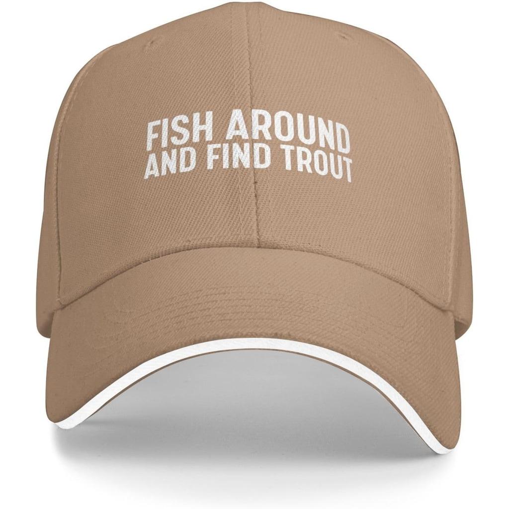 Fish Around And Find Trout Baseball Cap Polyester Casual Sun Protection Adjustable Hat