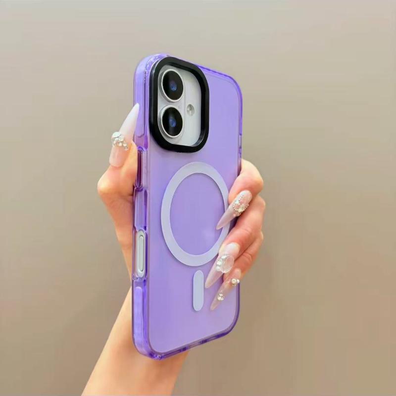 Barevný MagSafe kryt na telefon pro iPhone 17Air 16 15 13 14 12 11 17ProMax 16plus Bezdrátové nabíjení Měkký silikonový nárazníkový kryt