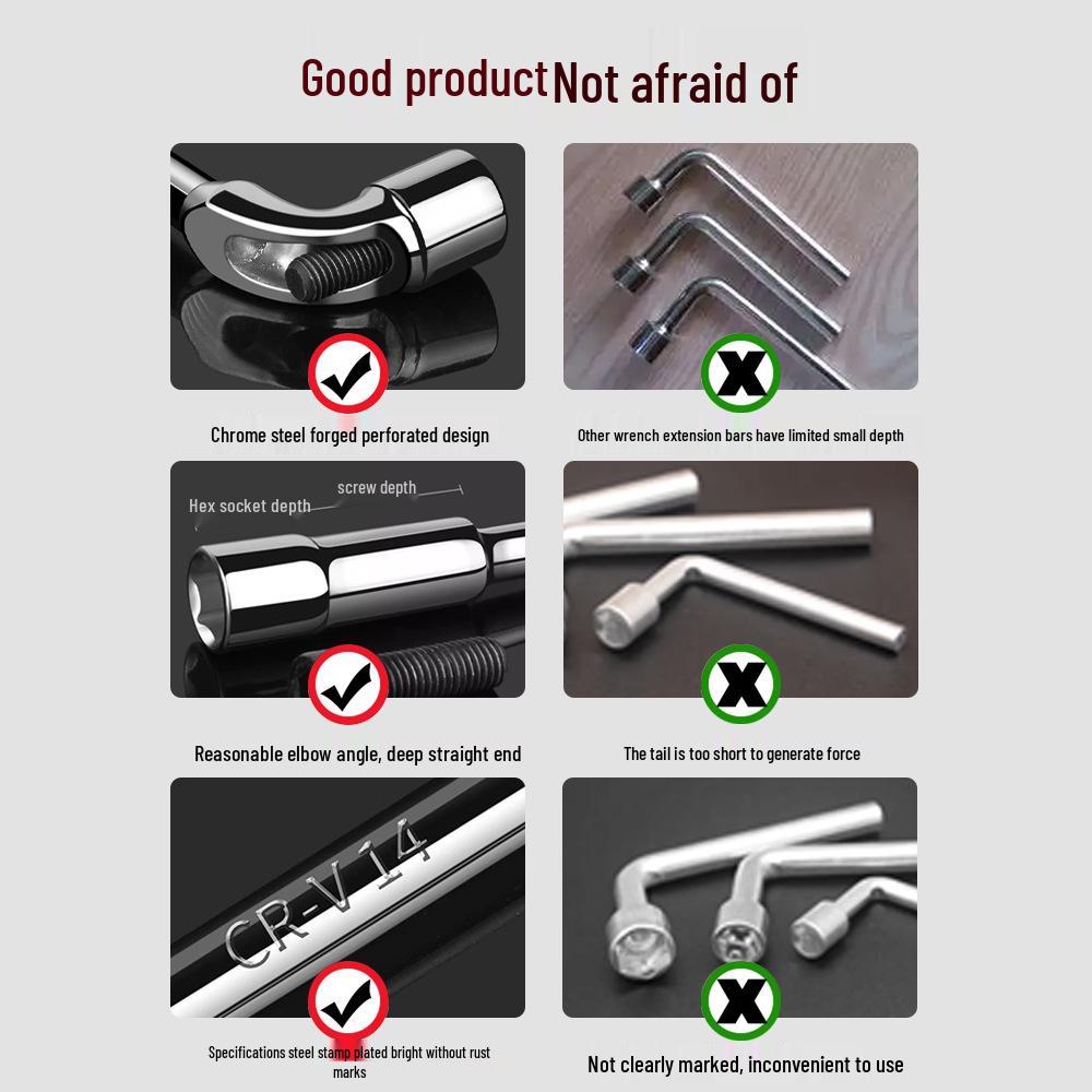 L-Type Hexagon Socket Wrench Set, 7/8mm Elbow-Shaped Complete Tool Kit