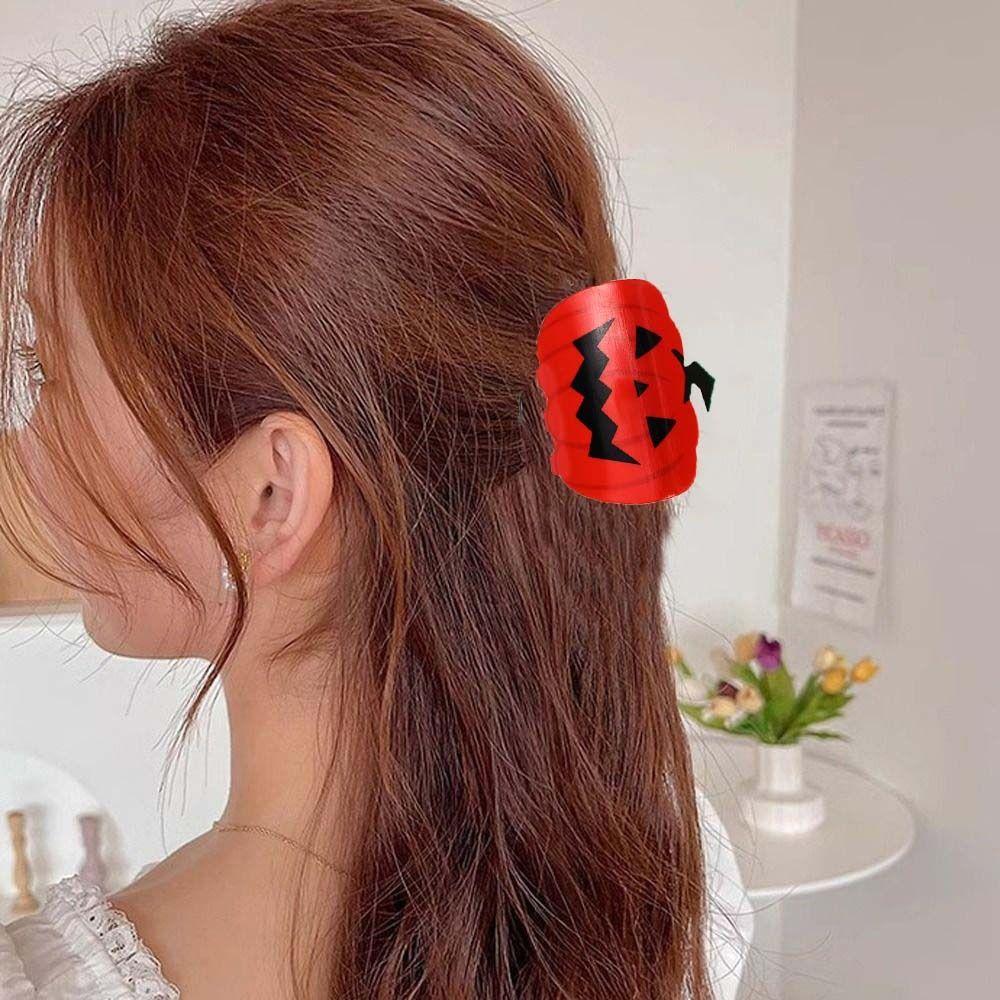 Pumpkin Pumpkin Hair Claw Acrylic Pumpkin Crab Clip Funny Ghost Claw Clip  Holiday