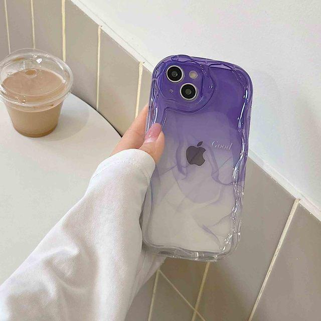 

Ins фиолетовый любовь градиент сердце браслет плюшевый хороший противоударный чехол для телефона для Iphone 13 14 Pro Max 11 12 Promax задняя крышка Капа for iphone 11PROMAX