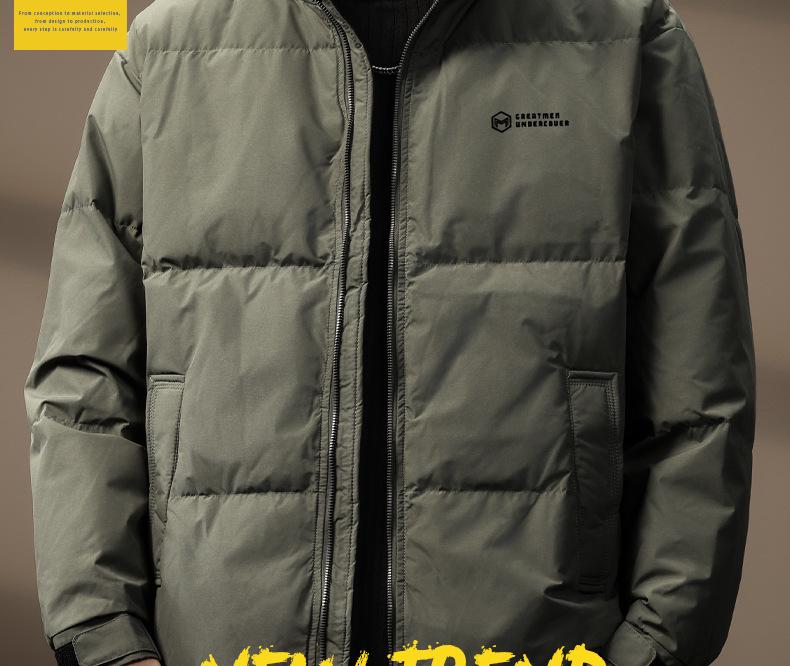 Luxuriöse Herren Retro 90er Winterjacke mit Daunenfüllung - Warm, Locker und Vielseitige Oberbekleidung