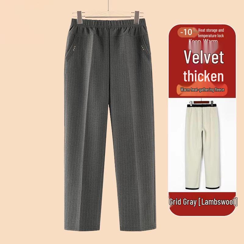 Women's Fleece-Lined Lamb Wool Pants for Petite and Plus Sizes - Loose, Thick, and Ideal for Outdoor Wear