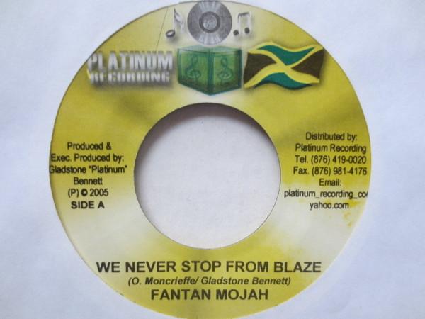 

7-дюймовая пластинка FANTAN MOJAH - We Never Stop From Blaze NONE Платиновый диск 2005 Ямайка Регги, Ска и Даб Б/У
