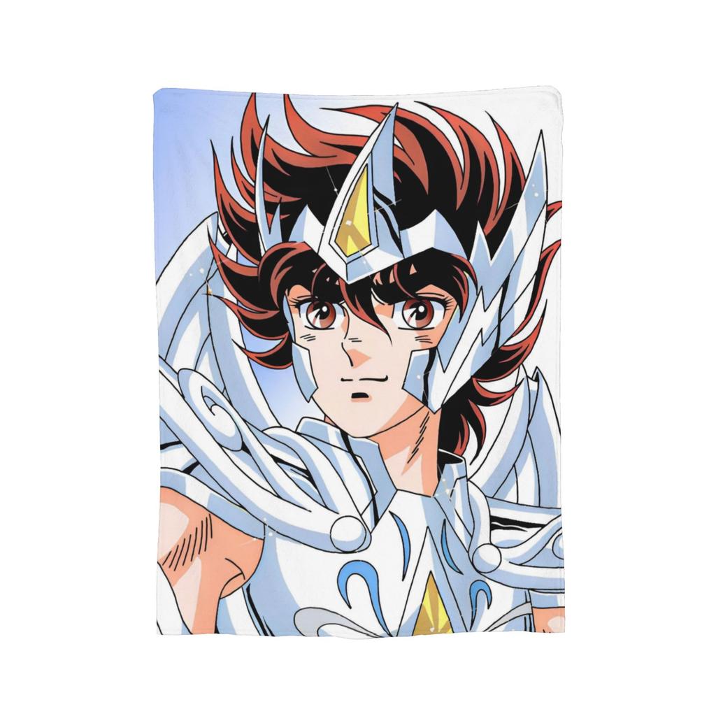 Saints Seiyas Anime Plush Blanket Knights of the Zodiac Awesome Throw Blankets for Sofa Bedding Lounge 150*125cm Bedspread,