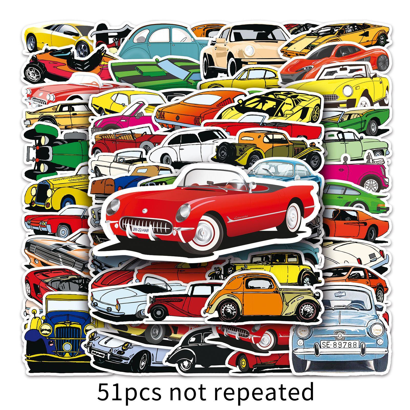 

51 Персонализированные Мультяшные Машинки Дудл DIY Наклейки Чемодан Ноутбук Машина Самокат Наклейки