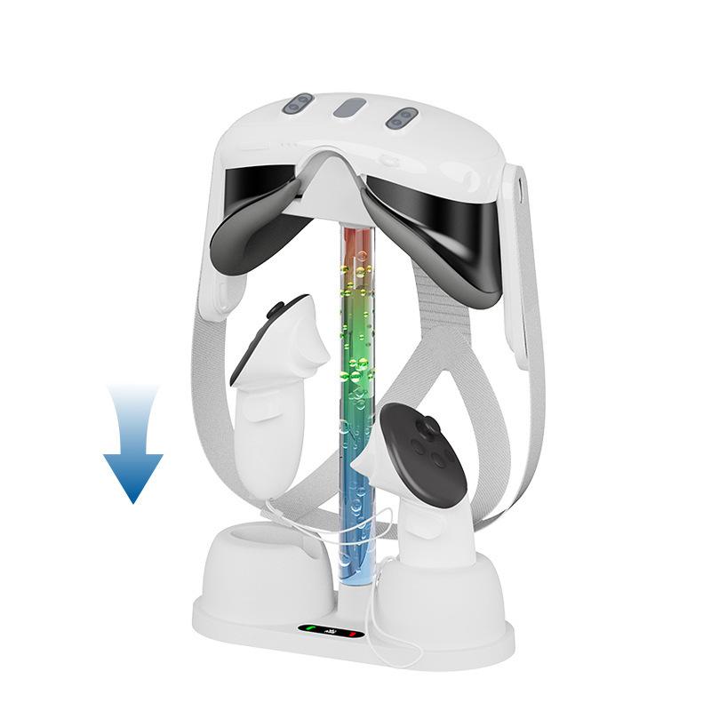 Suitable for Meta Quest 3 Chargers Suitable for Meta Quest 3 Charging Dock RGB Light Storage Bracket