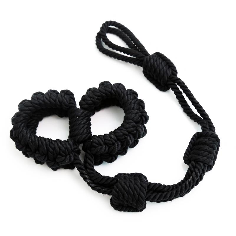 Yumuşak Polyester BDSM Kölelik Halat Köle Kelepçe Ayak Bileği Manşetleri Yaka Sling Kısıtlama Seks Oyuncakları Yetişkin Oyunu Erkek Kadın Seks Mobilya