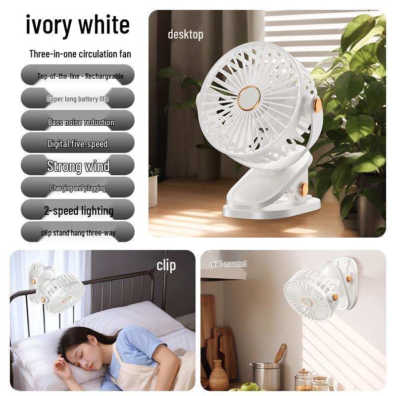 

Rechargeable Mini USB Fan with Long Battery Life - Desktop, Dormitory, Office, Clip-on Fan 163*123*64mm