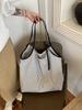 Korean Style Striped Tote Bag - 2026 New Fashion Large Capacity Handbag for Commute and Students