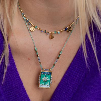 Sun Square Brand Pendant Necklace Niche Dly Pendant Necklace Collarbone Chain Electroplating Gold Color Retention