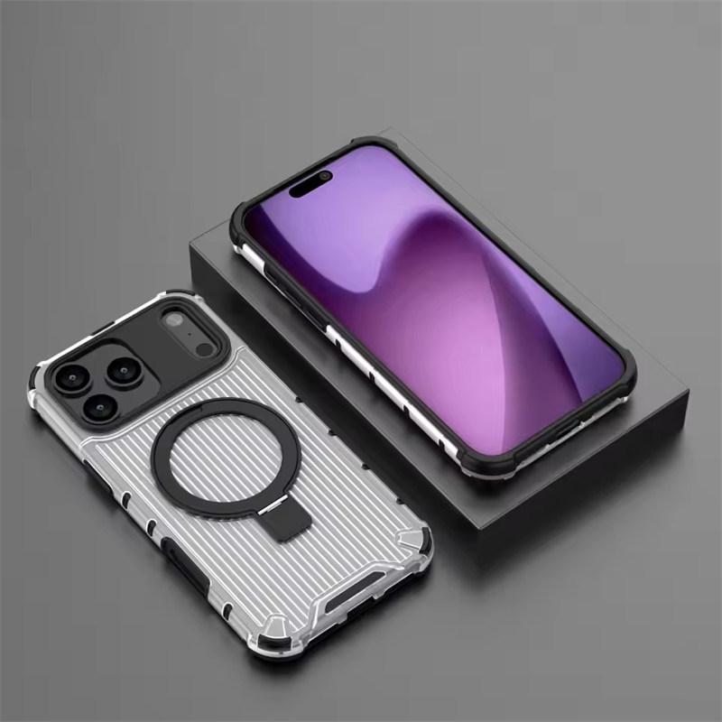 

Hybrid Armor For Magsafe Case for iPhone 17 Air 16 15 14 Plus 13 12 11 Pro Max Magnetic Metal Bracket Translucent Matte Cover iPhone 11 белый