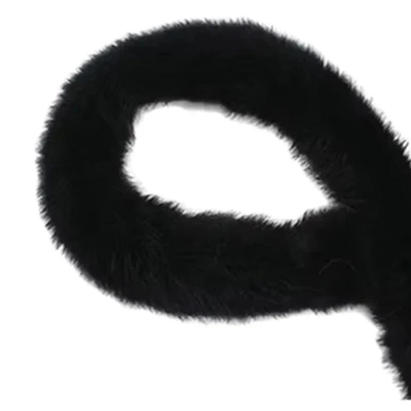 

Шарф из искусственного кроличьего меха 100 см Пушистая лента Меховая тесьма Отделочная лента DIY Ремесло Шитье Одежные аксессуары Аксессуары ручной работы чёрный