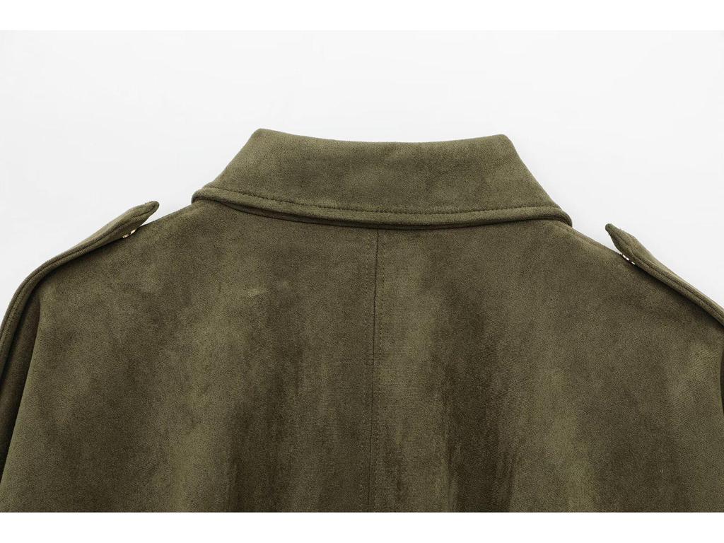 TAOP&ZA Women's Suede Bomber Jacket - Summer Commute Fashion