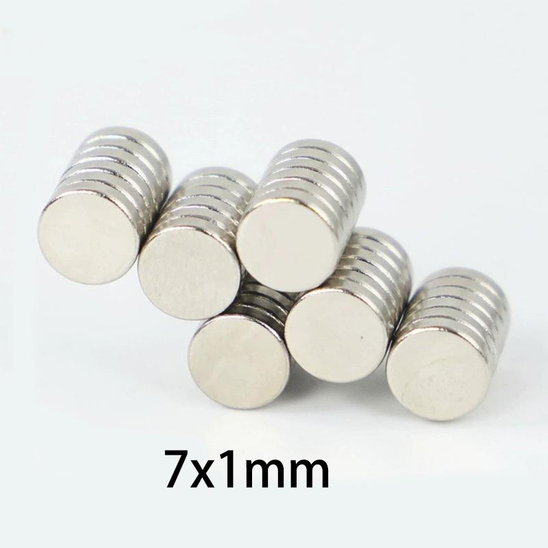 

10/20/50pcs 7mm x 1mm Thin Powerful Magnets, Wide Surface Round Disc for DIY, Models, Repairing Sunglasses