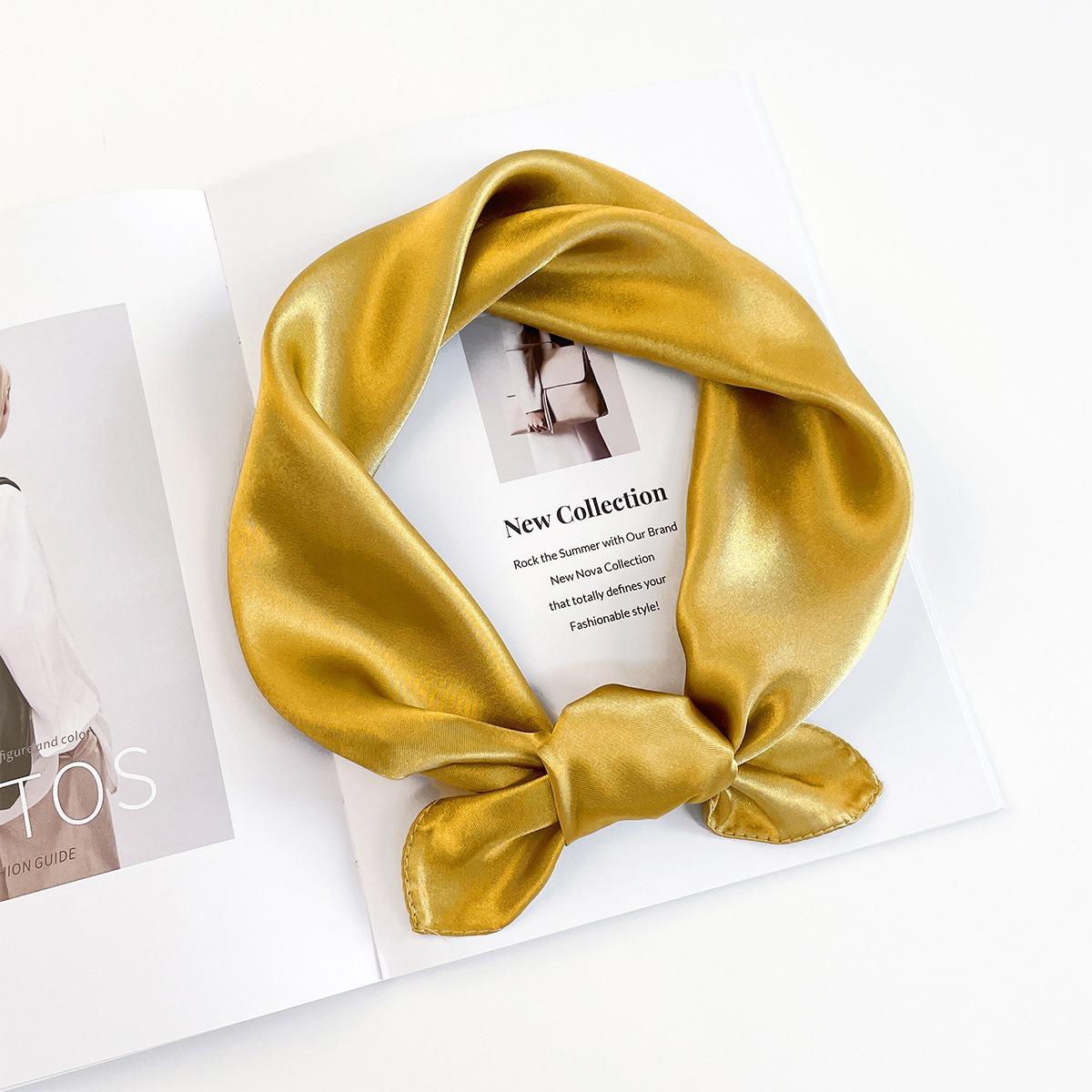 

60 см Шовкова хустка Однотонна Маленька квадратна хустка Імітація Шовку Сатинова Шаль Хустка Проста хустка Хустка на голову 60*60cm