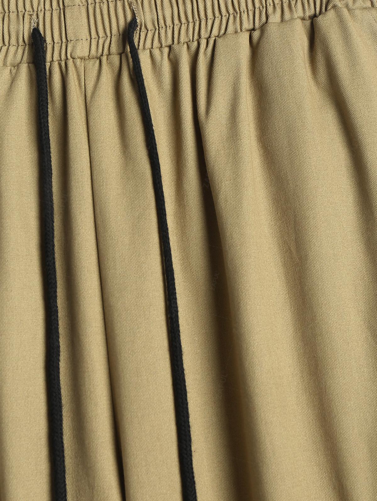 ZAFUL Однотонные брюки карго широкого кроя на кулиске с карманом на молнии M света кофе — фото 6