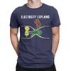 Elettricità Spiegata Ohm Volt Amp Magliette Uomo Cotone Vintage T-Shirt Fisica Nerd Tee Shirt Manica Corta Abbigliamento Idea Regalo