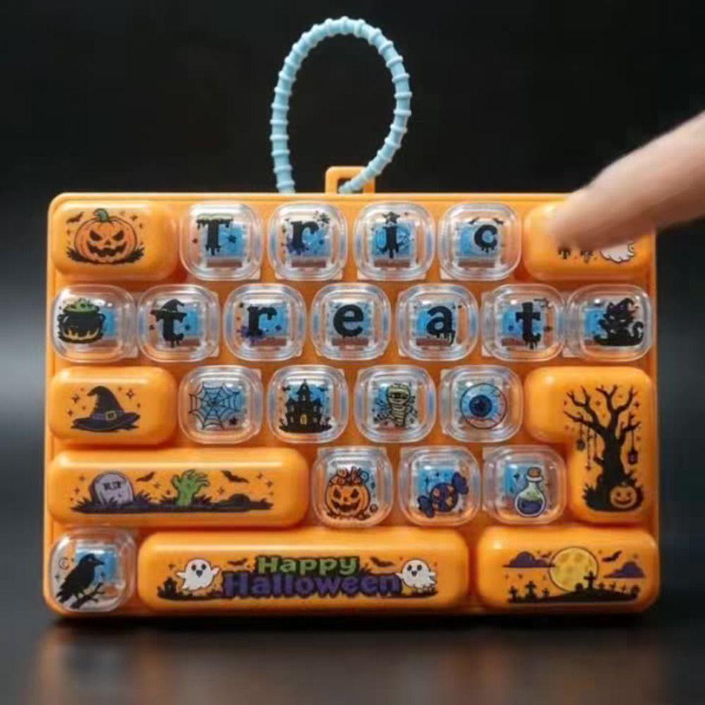 Creative Style Mini Keyboard Pendant 26 Key Halloween Keyboard Keychain Accessories Gift