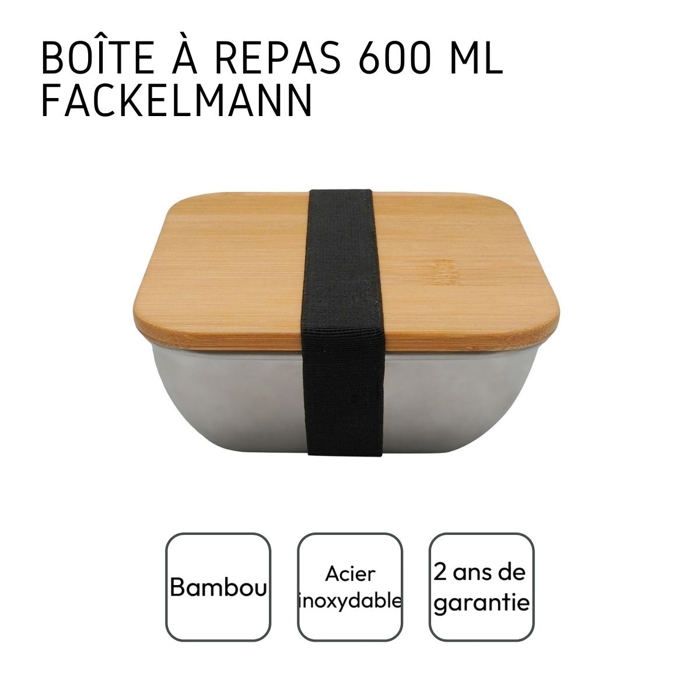 Boîte à repas isotherme en inox qui passe au microonde 600 ml fackelmann move
