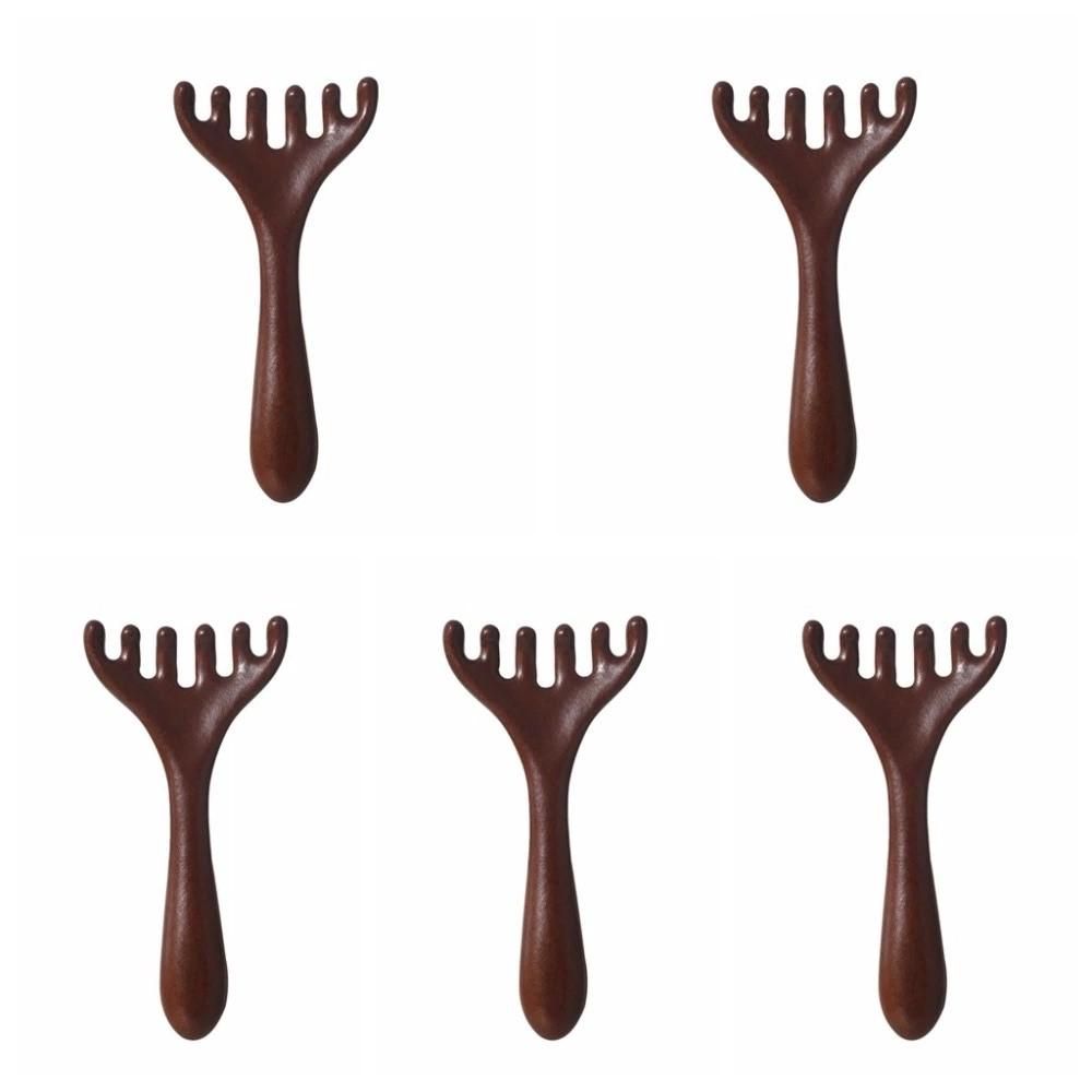 

5 шт. Деревянная массажная расческа для улучшения кровообращения, расслабления кожи головы, из сандалового дерева, расческа для волос, для девушки 5Pcs