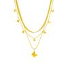 Vergoldetes mehrschichtiges Schmetterlingshalskette Zierliches Insektenanhänger Choker Schmuck