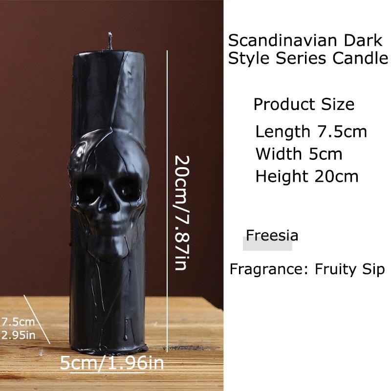 1PC Black Skull Aroma Candle Decor Candle Gothic Horror Scented Candle Macabre Skeleton Wax Melt