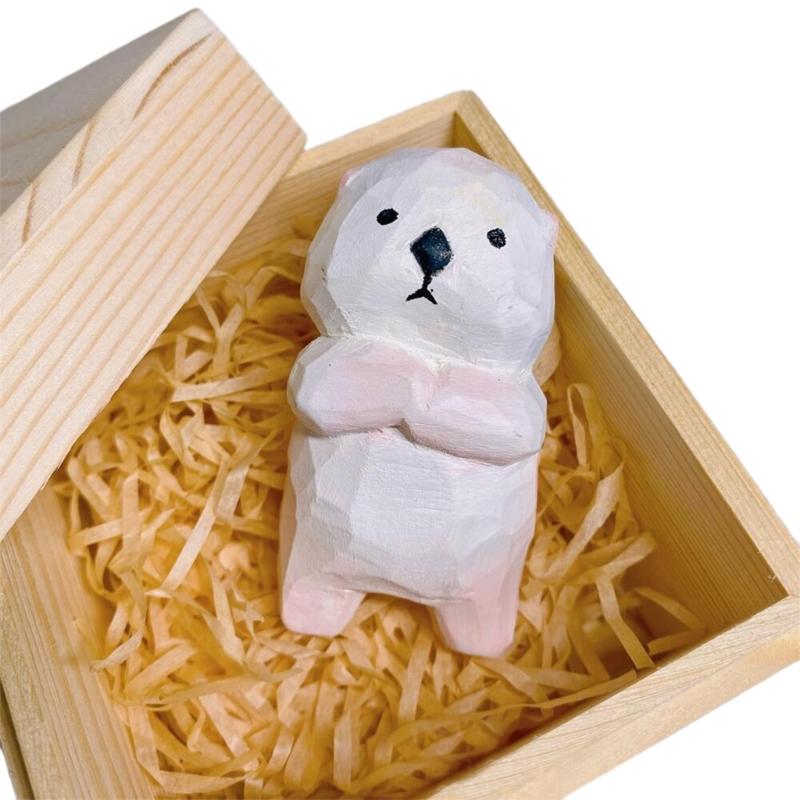 Handmade Animal Wood Carving Figurine Sculpture Home Office Desk Decoration Craft for Office and Living Room