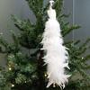 White Peacock Accent Piece for Christmas Tree Decoration Stunning Feather Details Perfect for Festive Atmosphere